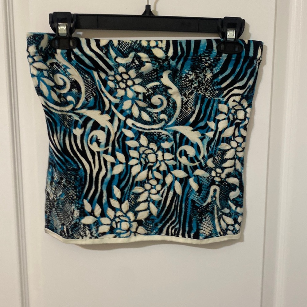Cache cami turquoise black animal print sz s
